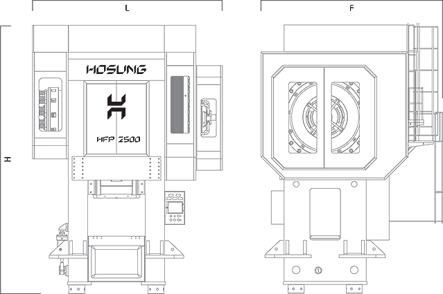 HFP Series press dimensions diagram